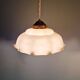 Duo de suspensions en opaline festonnée rose, années 1920-30