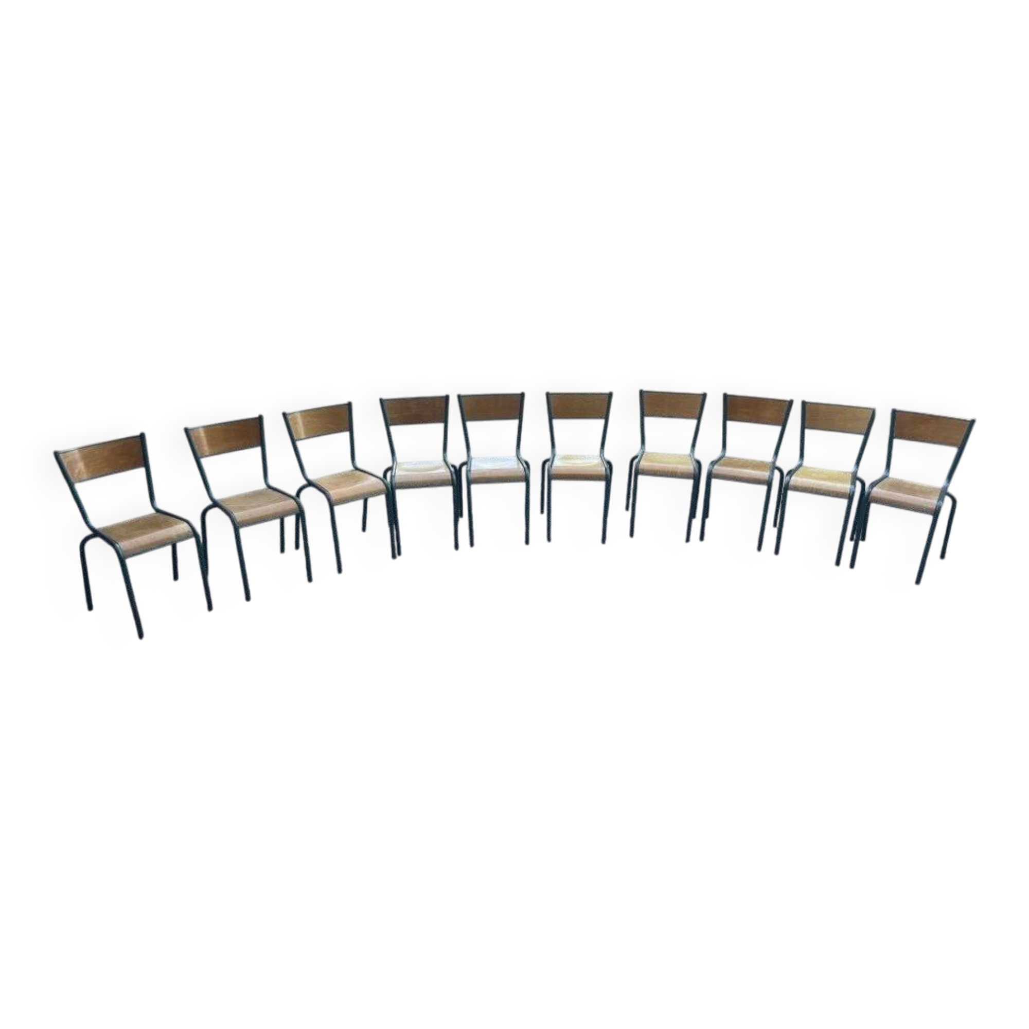 Set of 10 Mullca chairs
