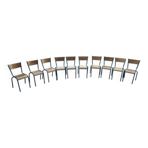 Lot de 10 chaises mullca