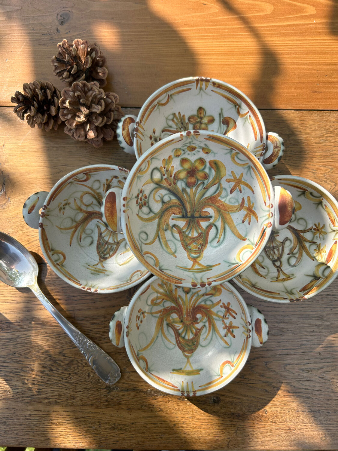 Set of 5 Keraluc Quimper ear bowls