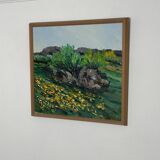 Swedish oil on canvas – “flowers” by lars "bjönni" andersson