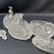 Bohemian crystal perfume bottle toiletry set with diamond-cut tips