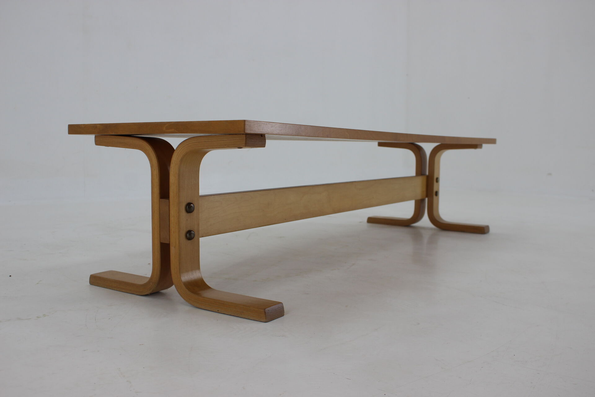 1970s Beech Bench/Planter Stand Czechoslovakia