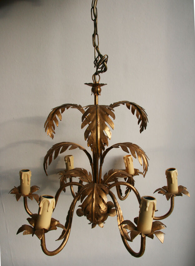 Chandelier leaves gold metal fins