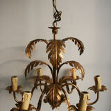 Chandelier leaves gold metal fins