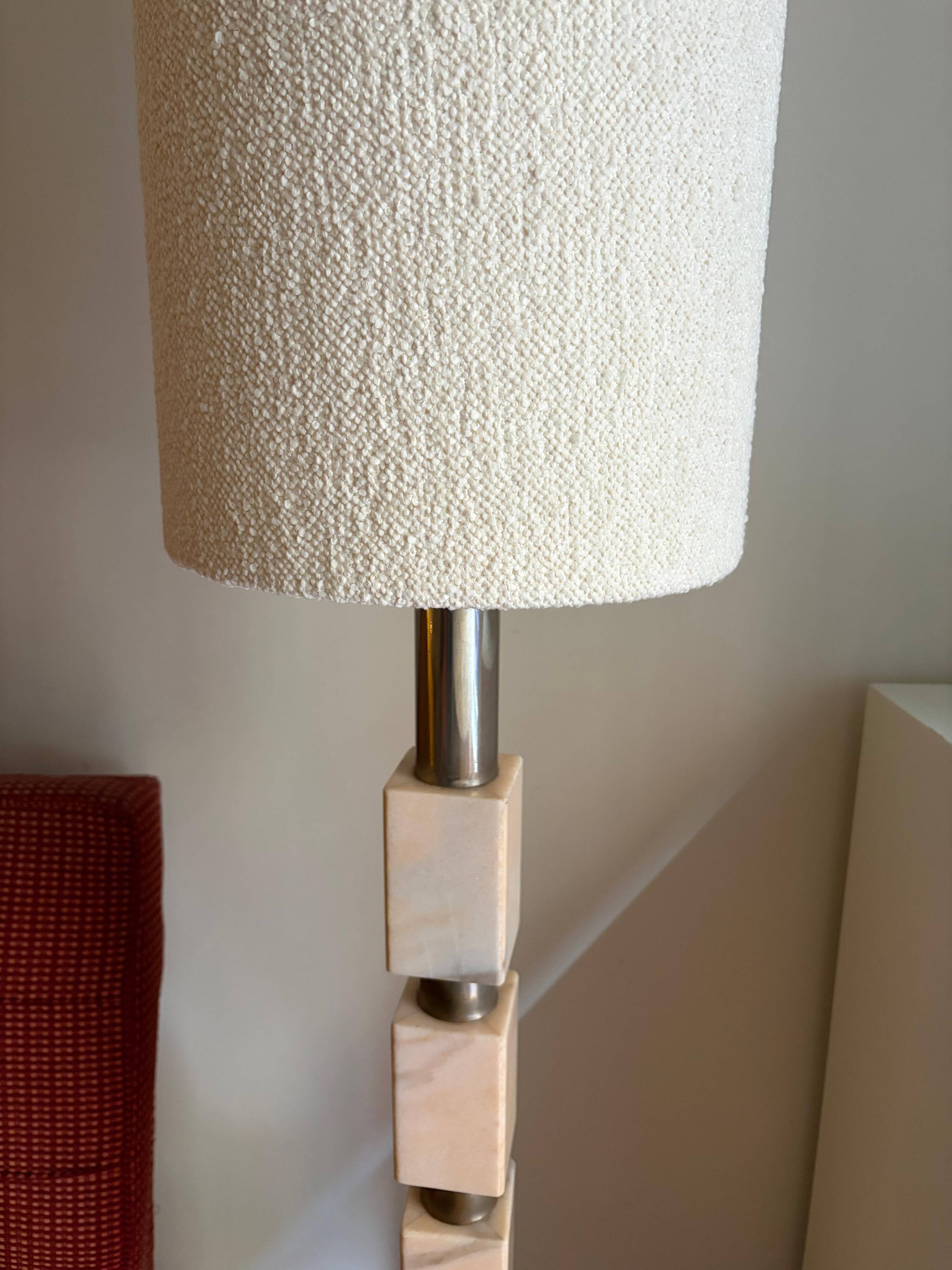 Lampe allemande en acier et marbre