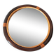 Miroir rond en bambou des années 1970