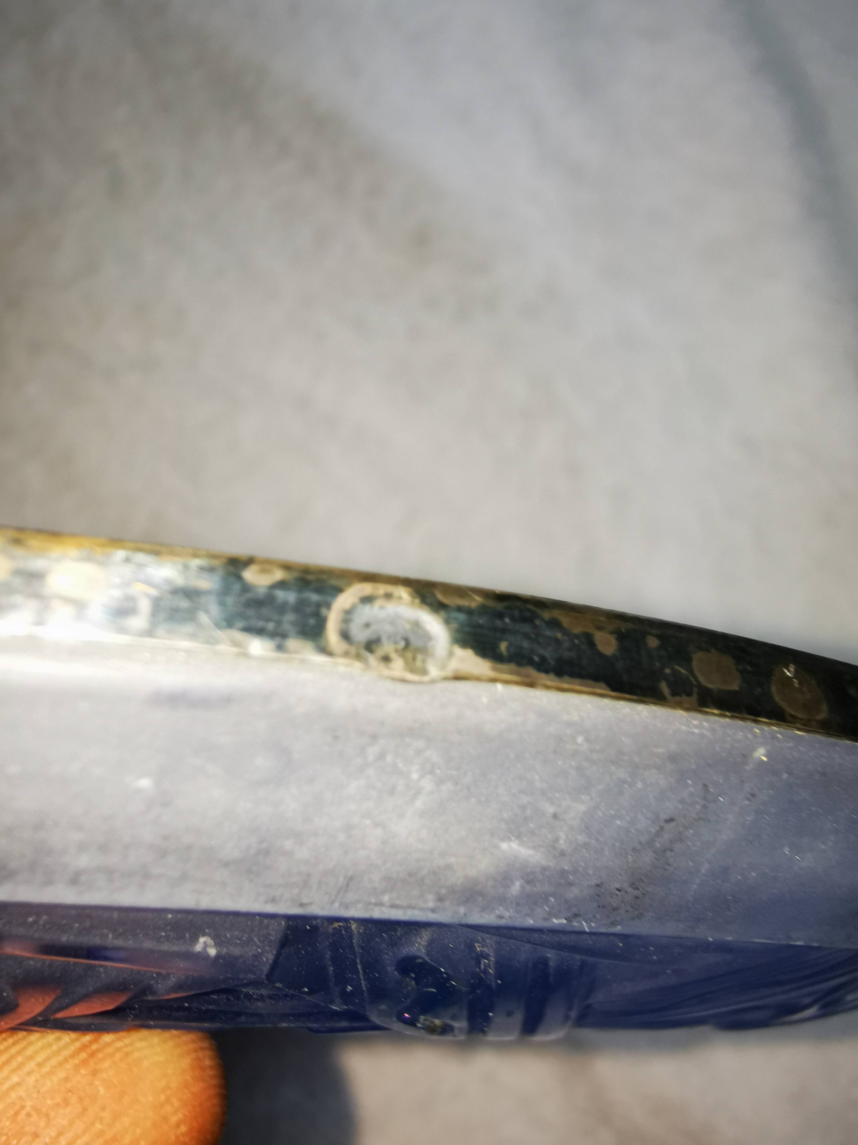 ART DECO blue glass tray, Minerve