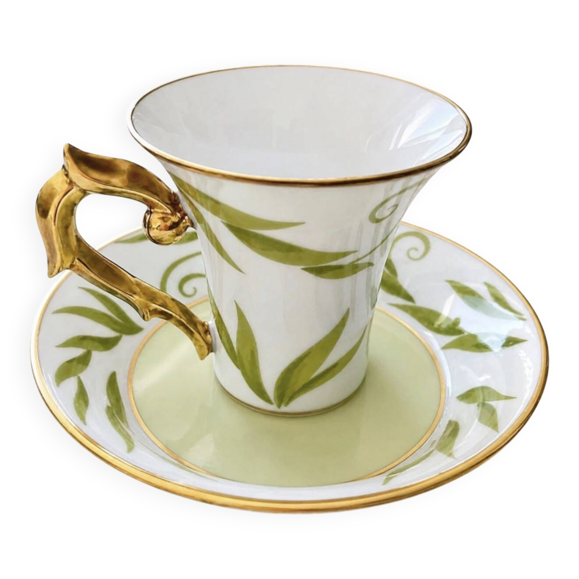 Bernardaud coffee/tea cup with saucer from the Frivole collection.