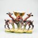 Vintage Italian polychrome ceramic vase with animal motif, deer, and flower (ICAP)