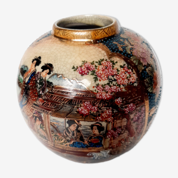 Vase ball cracked satsuma