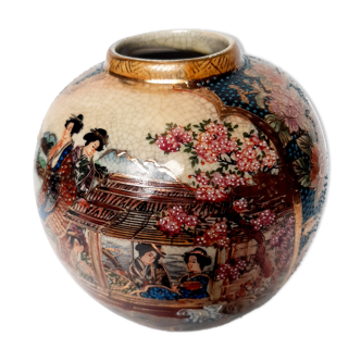 Vase ball cracked satsuma