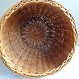 rattan basket with lid 70s