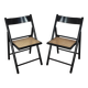 Chaises pliantes en bois et rotin