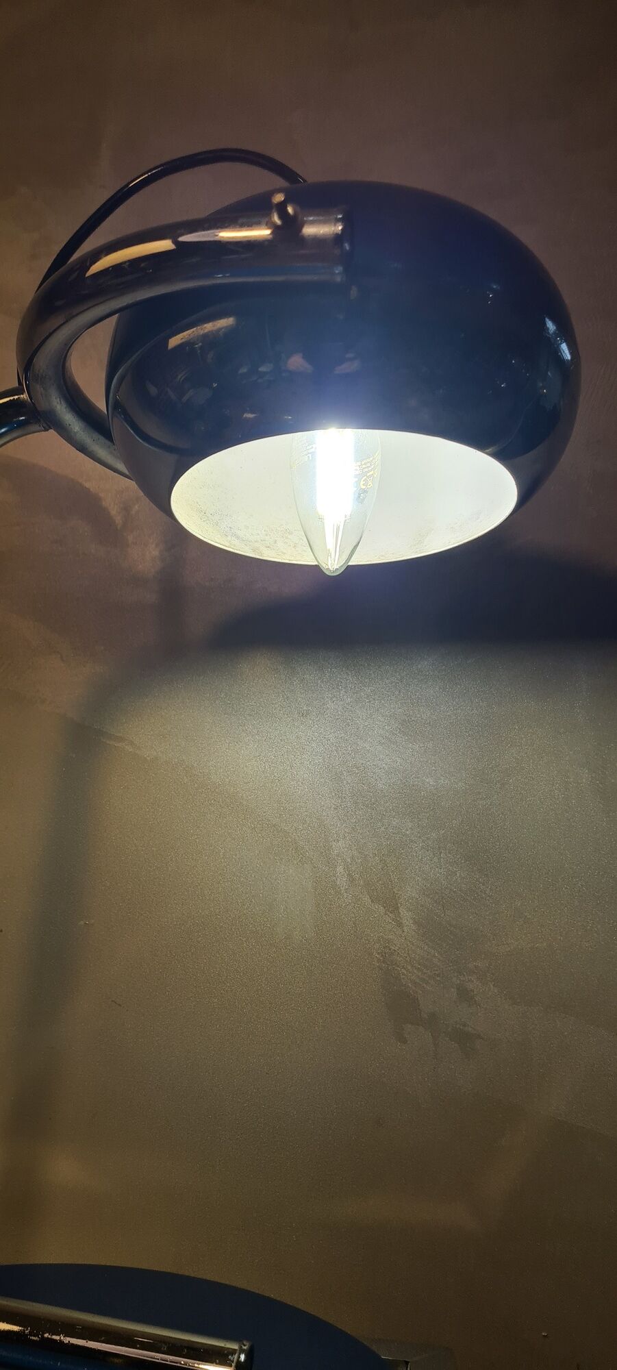 Lamp chrome and blue metal