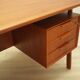 Bureau en teck, design danois, années 1970, fabrication : Omann Jun