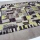 Rare beautiful hand made abstract design wool carpet / rug, 1940s