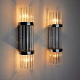 Paire d'appliques de la maison Sciolari, verre de murano, Italie, 1970