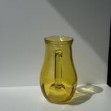 Vintage yellow glass pitcher H20.5