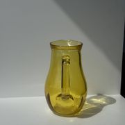 Pichet vintage en verre jaune