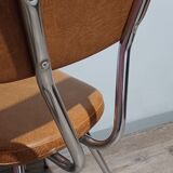 Pair of vintage faux leather and chrome chairs