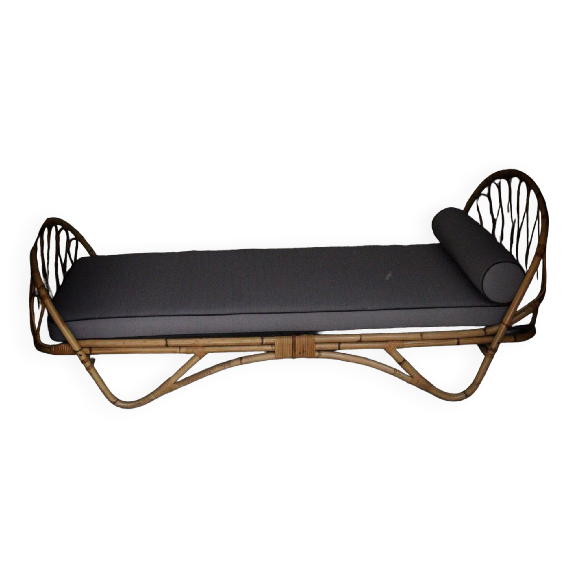 Daybed rotin Louis Sognot 1960