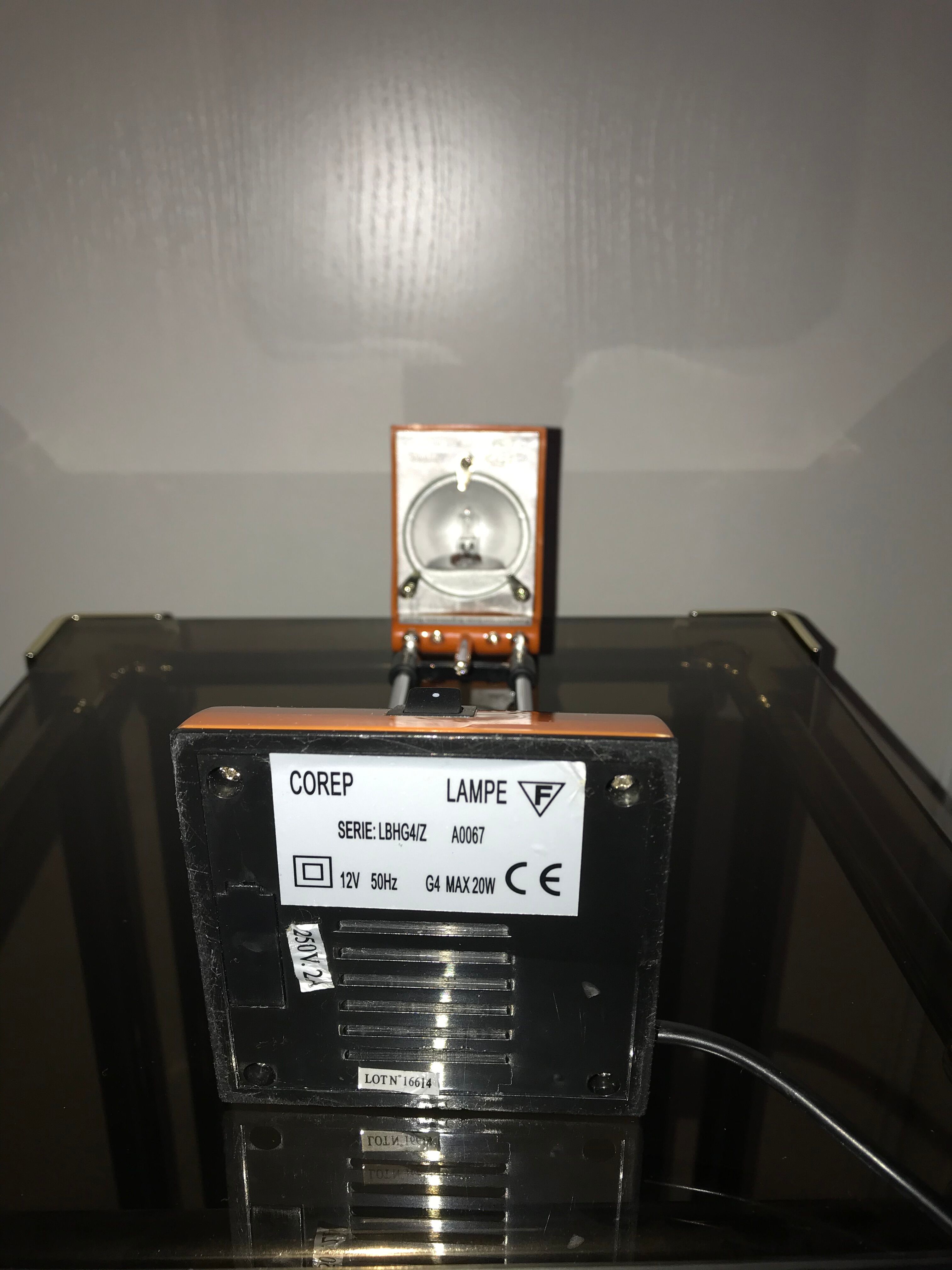 Orange telescopic desk lamp