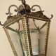Old lantern 5 sides in bronze and engraved glasses of louis xvi style in working order