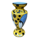 Ancien vase soliflore henri delcourt en céramique jaune & pois vintage
