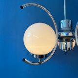 Chrome pendant lamp from the 70s of the mid-century
