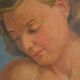 Old painting portrait nude woman oil on panel