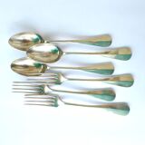 Lot de 6 couverts de table ancien - modèle médaillon rocaille - Magasins Printemps