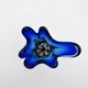 Murano Sommerso Vase Sculpture Chambord Model Blue Amber 26cm