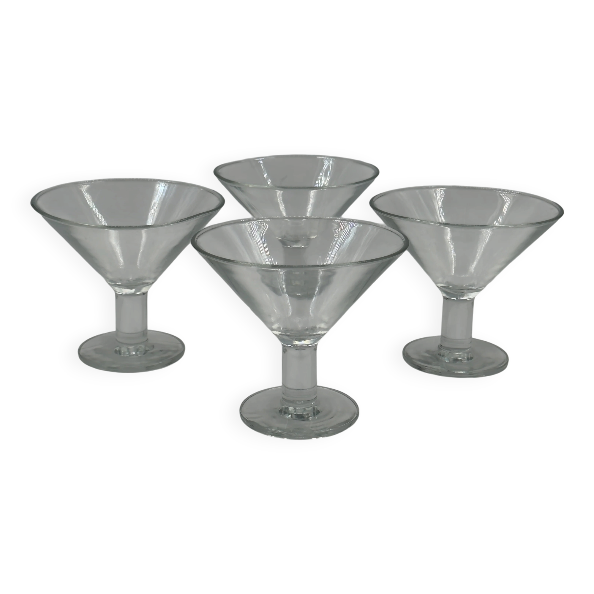 Set of 4 vintage glass coupe/martini glasses