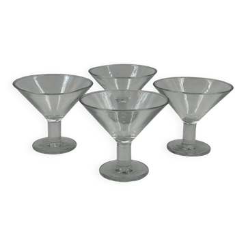 Set of 4 vintage glass coupe/martini glasses