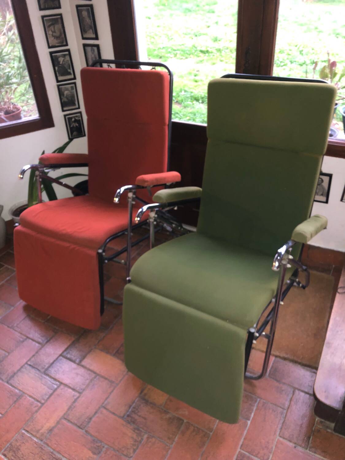 Pair of vintage Pierson reclining armchairs