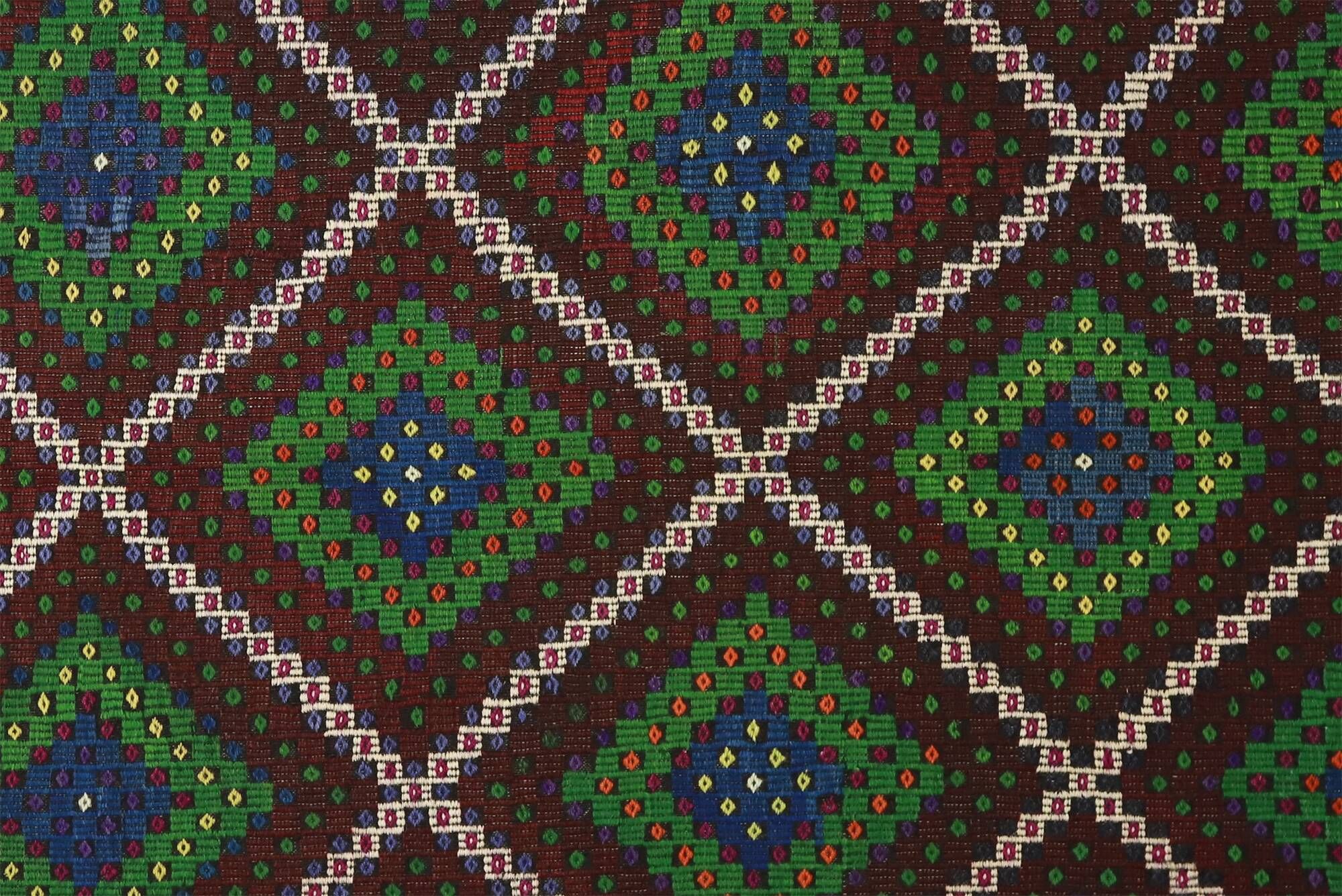 Grand Turkish Kilim Anatolia 196x326 cm Geometric Vintage Handwoven