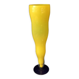 Yellow and cobalt blue two-tone soliflore vase