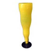 Vase soliflore bicolore jaune et bleu cobalt