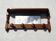 Mid-century French vintage wall coat rack with mirror and shelf 3529
