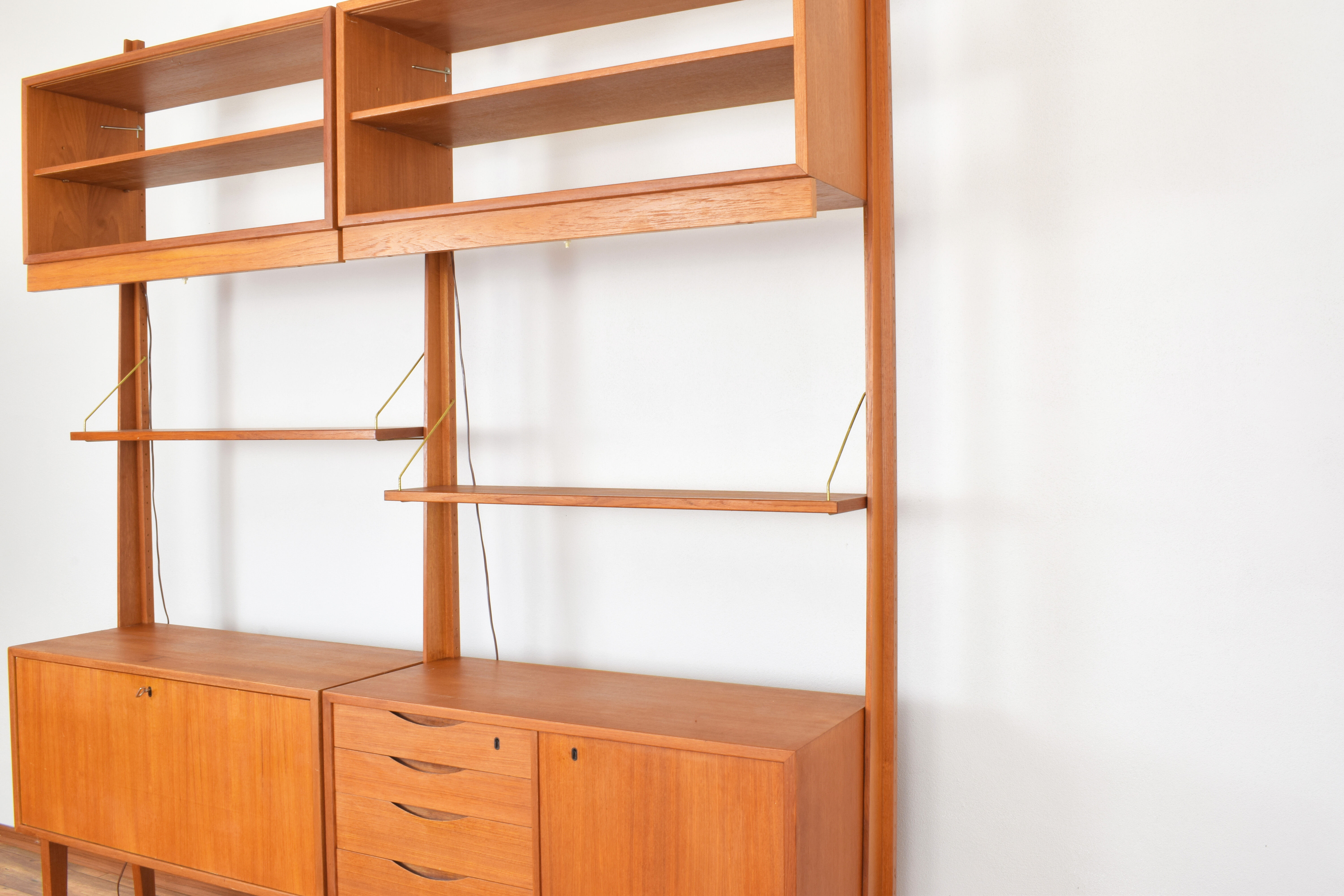 Bibliothèque en teck du milieu du siècle par Torbjørn Afdal pour Bruksbo, années 1950, ensemble de 2