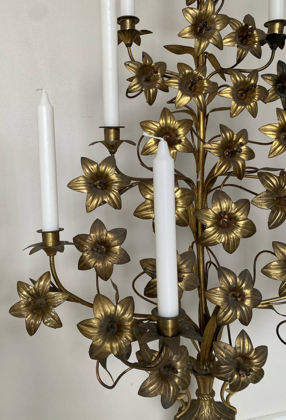 Pair of French brass church candelabras dating from the early 20th century