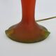 Lampe champignon en pâte de verre marmoréen orange vert. Artistar