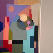 Original Swedish Oil on Canvas – "Abstract Still Life" by BMK (1993) – Signed – Vintage and Framed – 60 × 51 cm