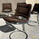 Set of 6 vintage Gastone Rinaldi style chrome steel chairs