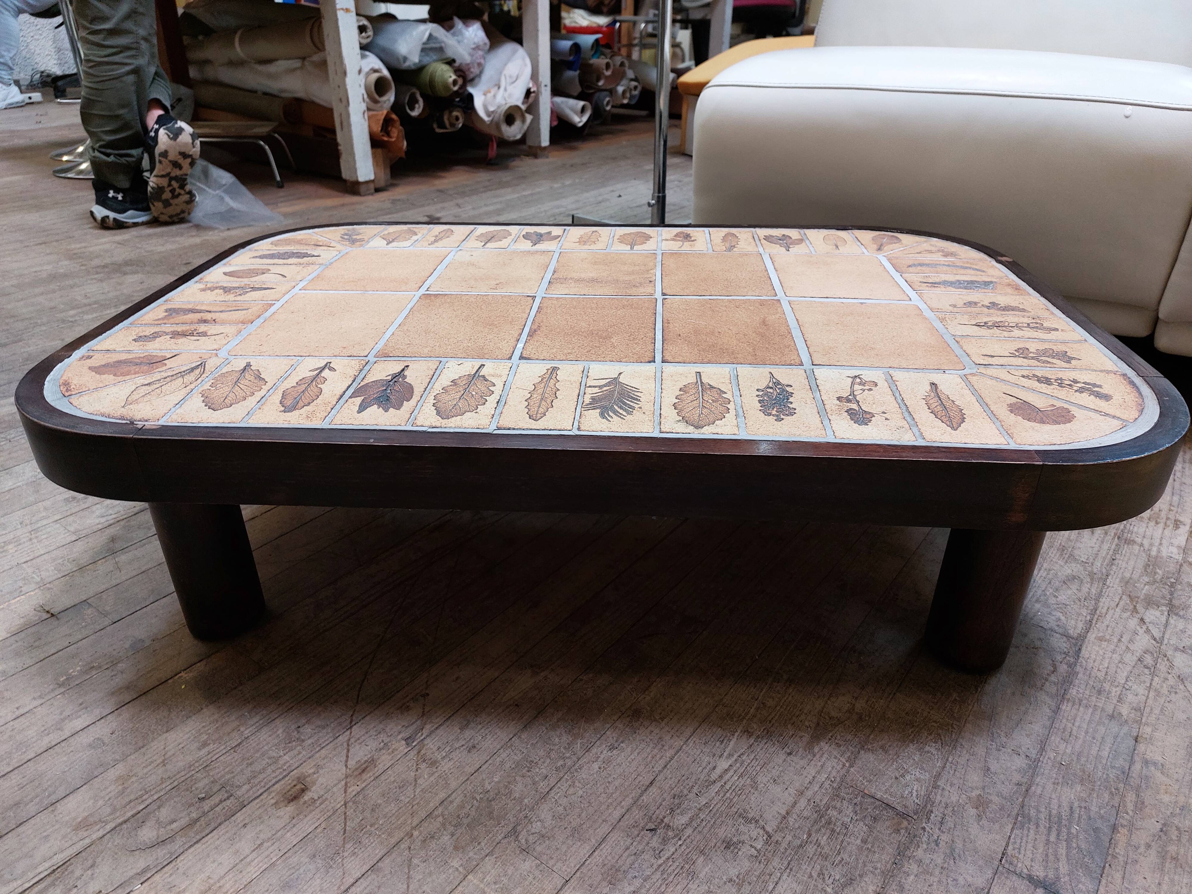 Table basse "Herbier" par Roger Capron - Années 60/70 - Vallauris