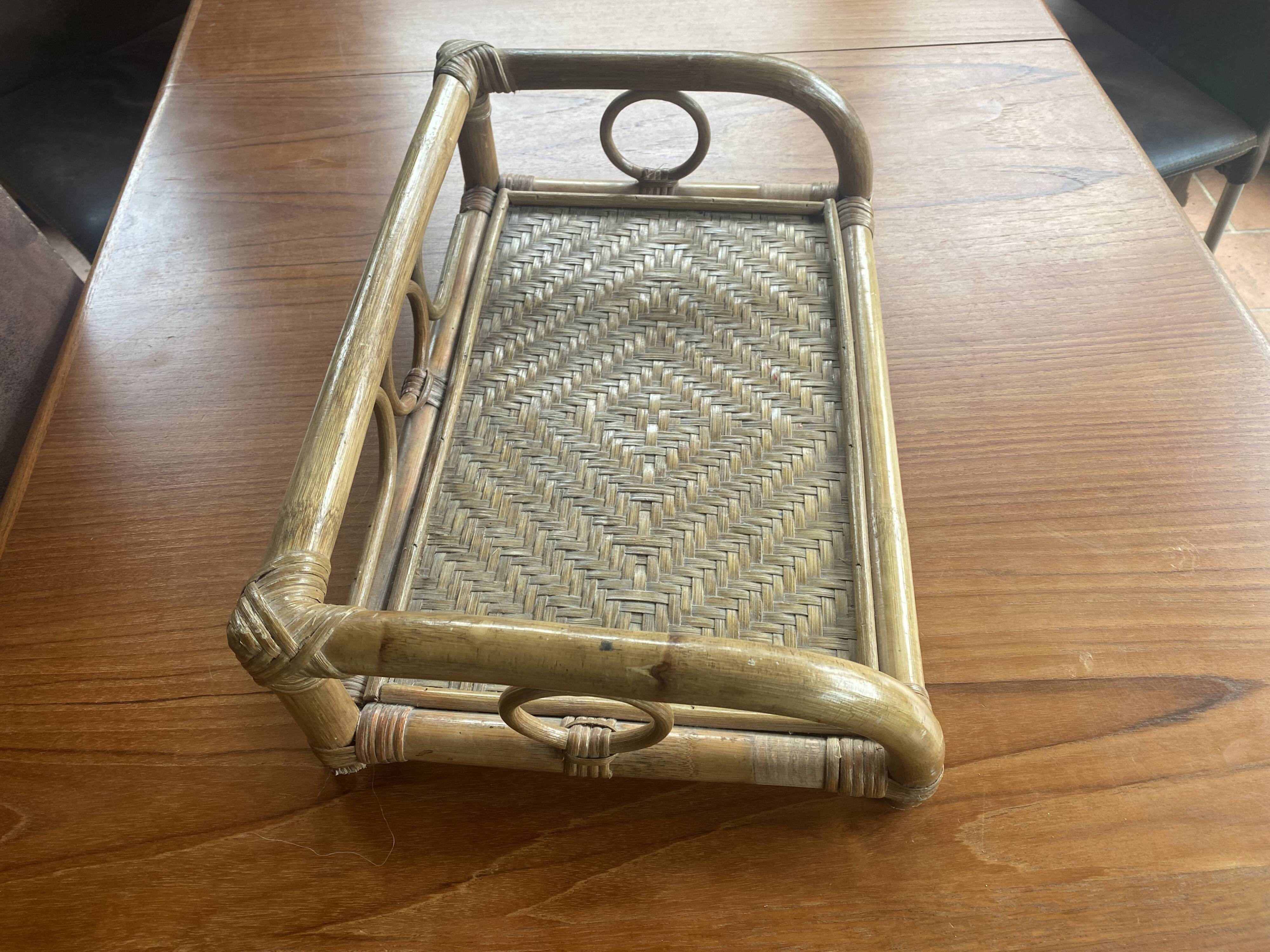 Rattan wall shelf 60s