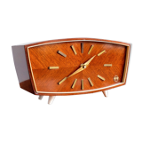 Vintage wooden weimar table clock made by germany, 1960s