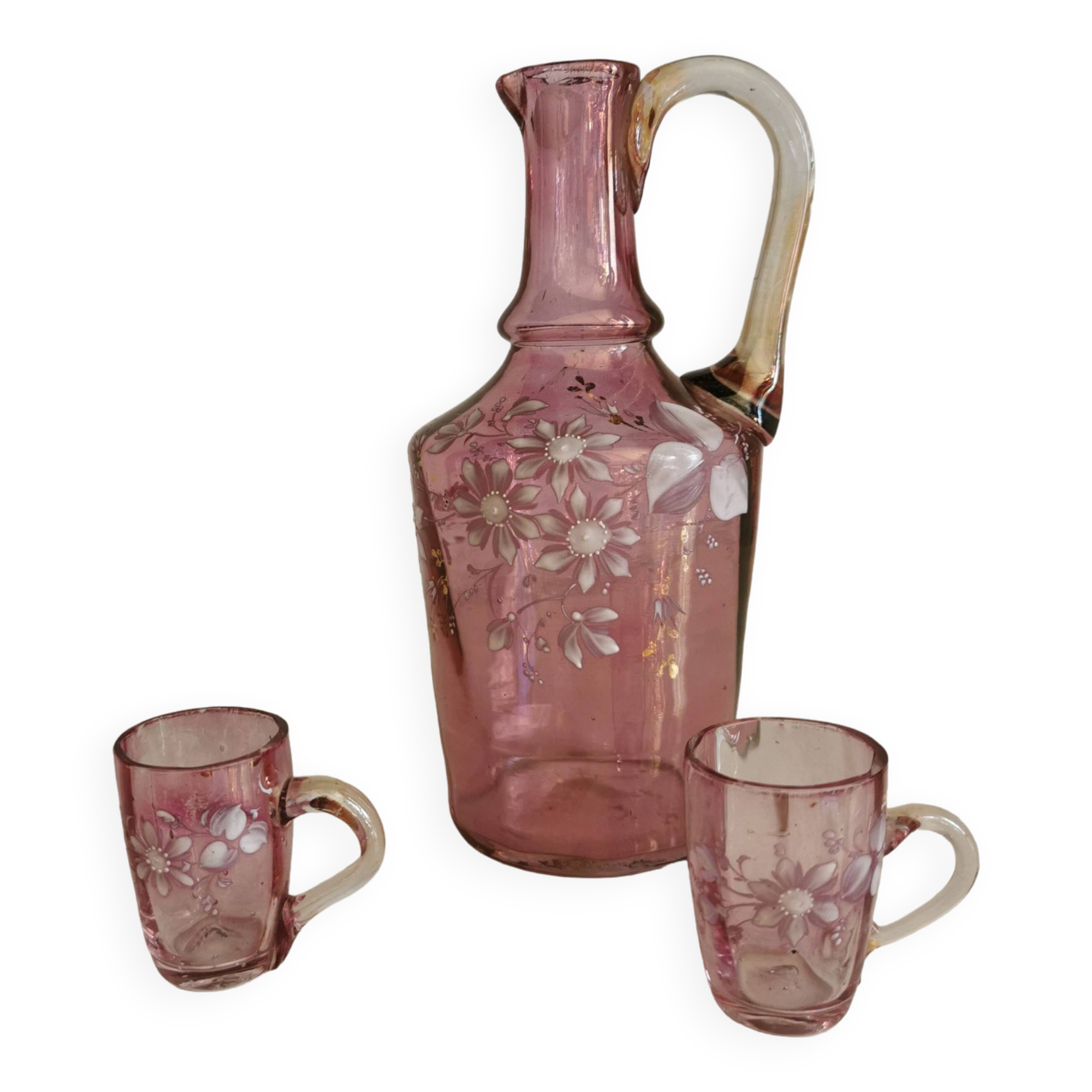 Licorera / jarra francesa y vasos – art noveau