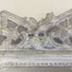 Louis XVI Style Mirror in Carved Wood with Grey Patina and Dove Pediment